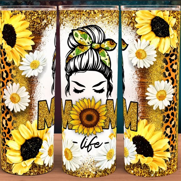 Mom Life Floral Cheetah Print Cup Mug Tumbler 20oz - Picture 1 of 3